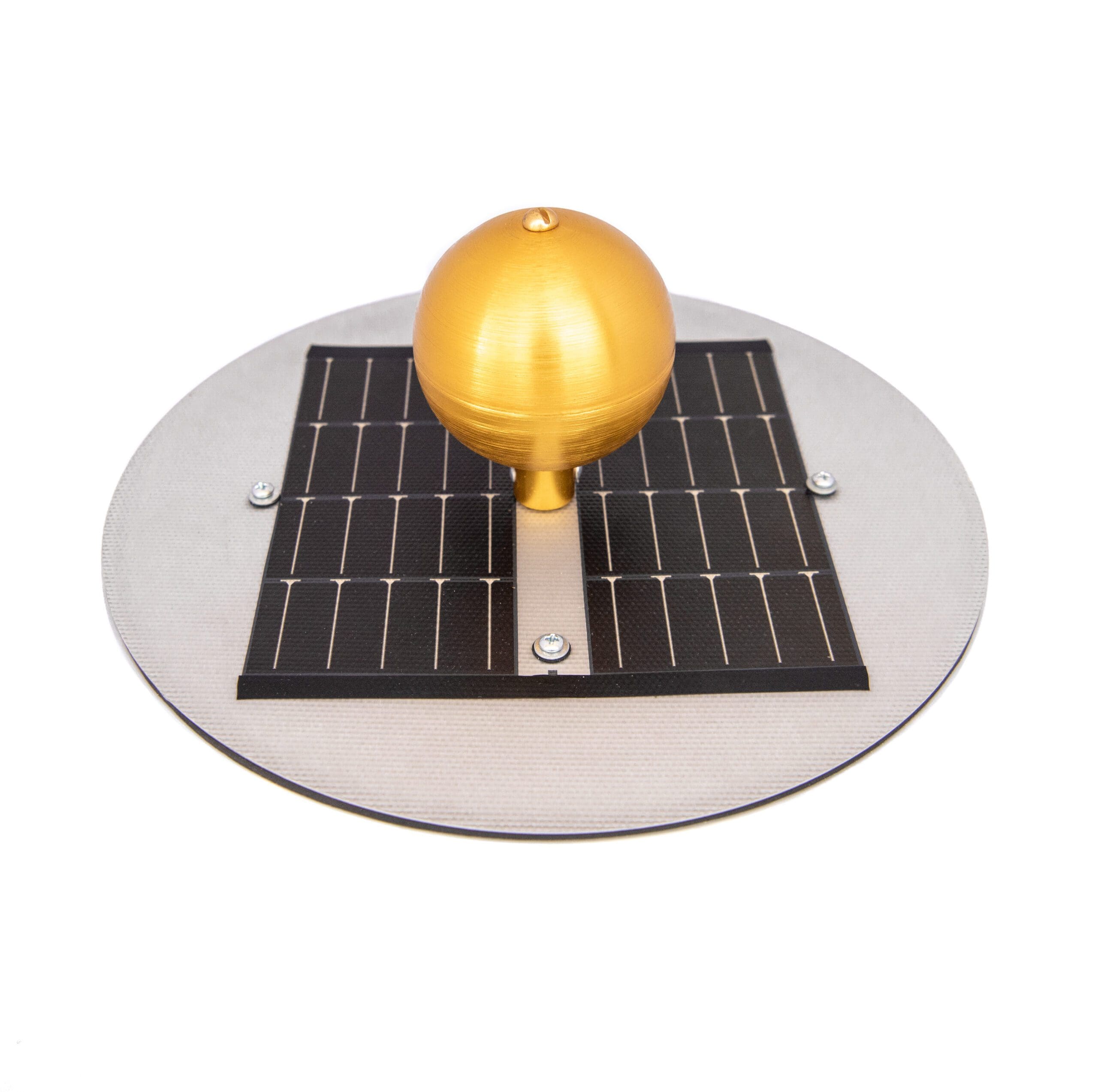 Flagpole ball with solar collector panel