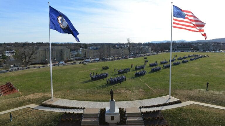 Formation at a VMI ceremony
