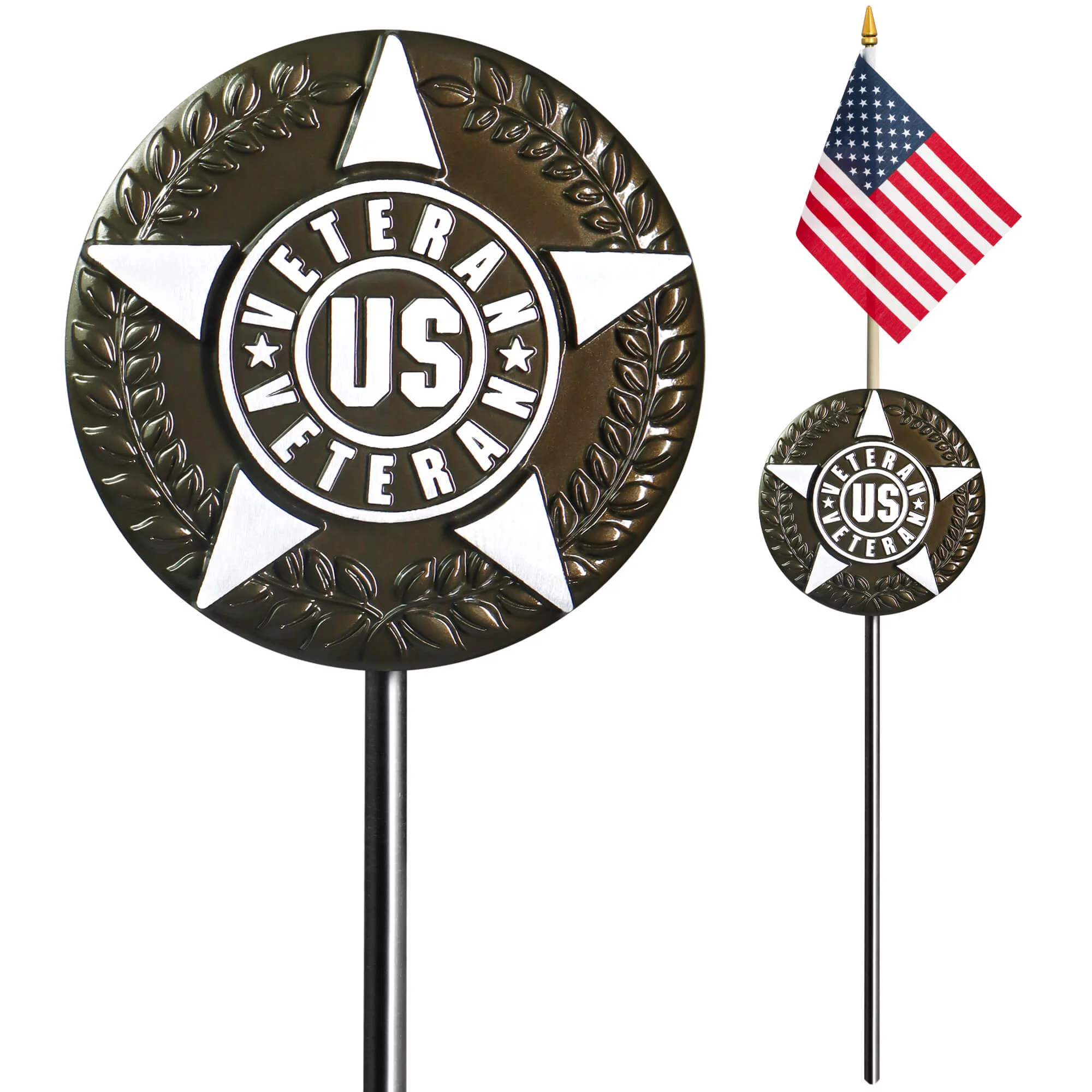Cast Aluminum US Veteran's Grave Marker