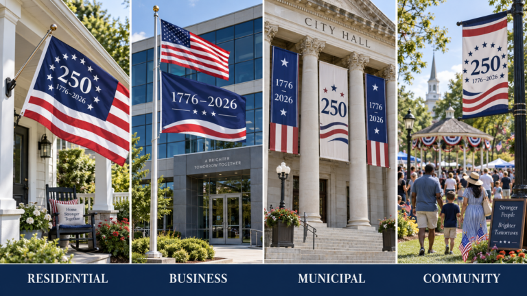 1776–2026 Flags Across Four Settings