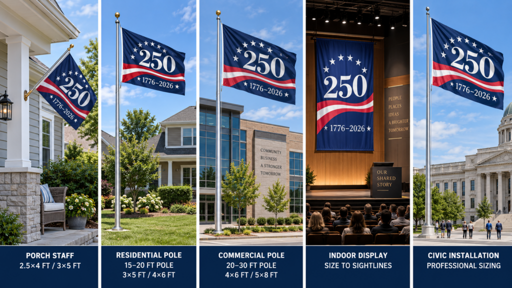 America 250 flag size guide