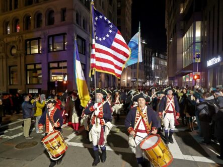 flags carried in a historic reenactment
