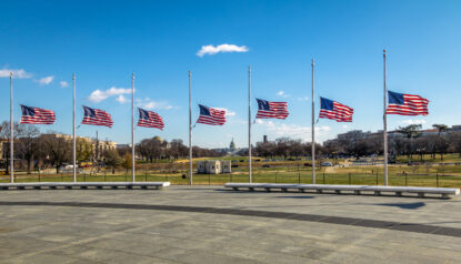 Flags flying at half-staff
