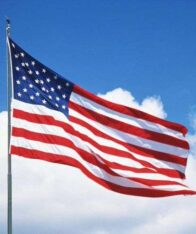 USA Flag flying in the air