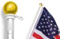 American flag on a free-spinning pole with ball top